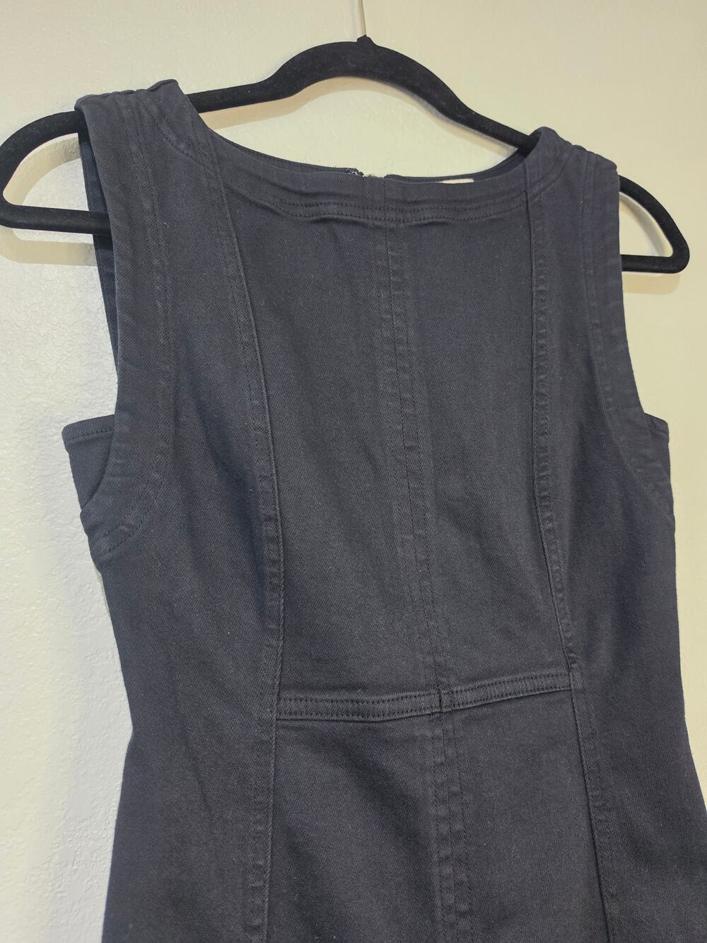 Pilcro Anthropologie Sleeveless Black Denim Midi Dress Sz XS